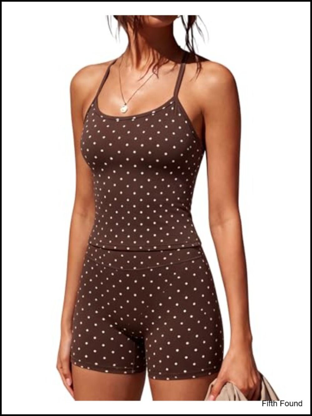 SUUKSESS 2 Piece Workout Set High Waisted Tummy Control Shorts Halter Padded